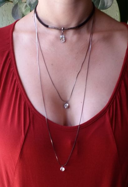Maxi colar triplo com choker