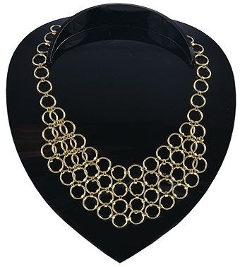 Maxi Colar Folheado A Ouro, Feito Inteiramente Com Argolas