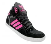 Tênis Adidas Extaball Cano Médio Preto e Pink