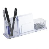 Porta Canetas / Clips e Lembrete Triplo Cristal - Dello
