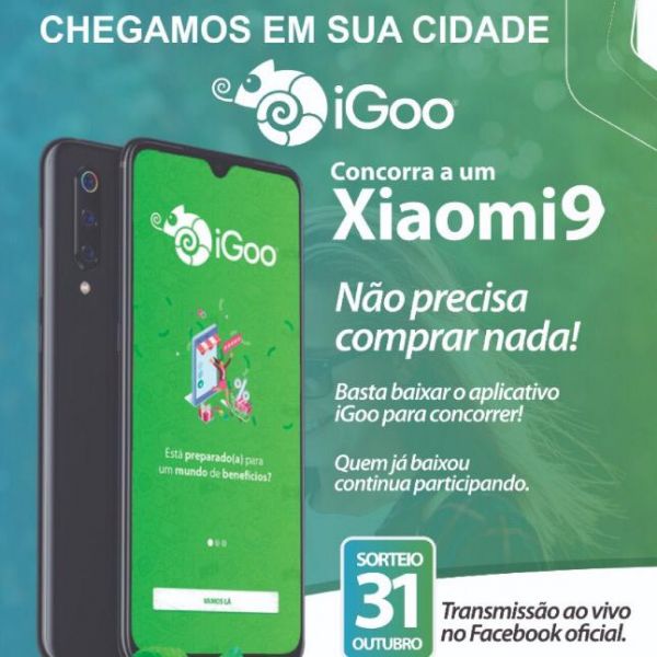 Sorteio Nacional iGoo  Xiaomi9 - sorteio dia 31 de outubro