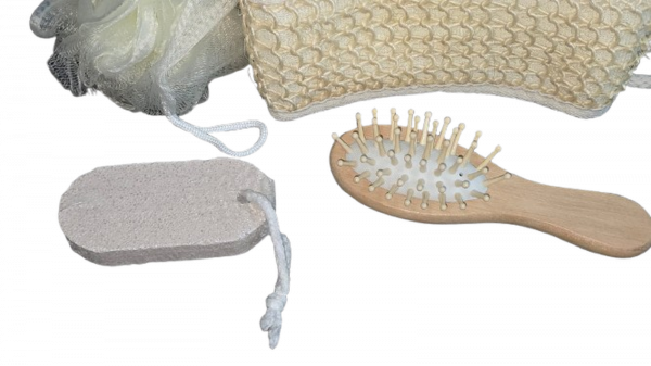Kit Spa de Banho Mini Banheira de Madeira 5 Pçs