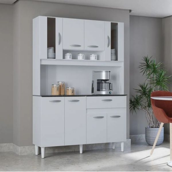 A564.Kit Cozinha Coral 8P1G 120 Branco Poquema