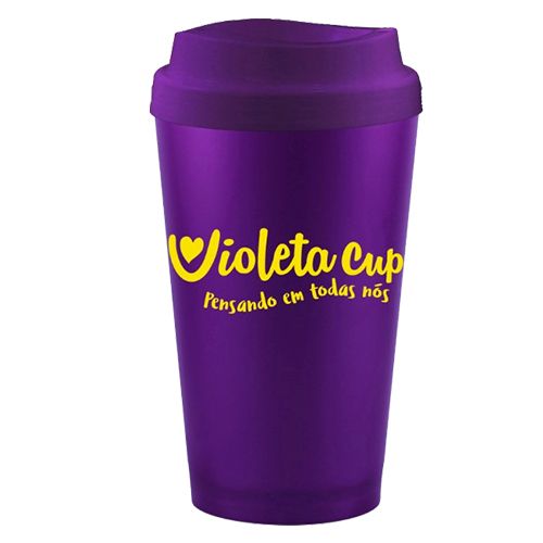 Copo Higienizador e Porta Copo 2 em 1 Violeta Cup