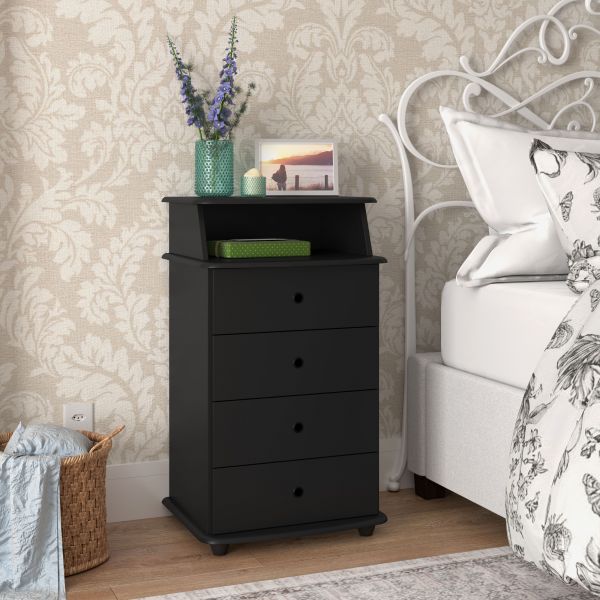 Mesa de Cabeceira Luxo 2 1N4G Preto EJ Moveis