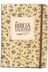 BIBLIA BMFM RCM MEDIA FLORES MARROM 200 ALMEIDA CORRIGIDA FIEL - ACF