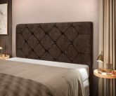 Cabeceira Casal Bony 140 Veludo Suede Marrom SR Cabec