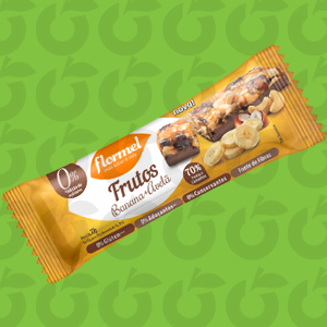 Barra Frutos Banana Com Avelã Zero Açúcar 15 Unidades Flormel