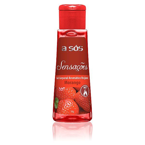 Gel Comestível Sensações Hot Sabor Morango - 50g (Sem caixa)
