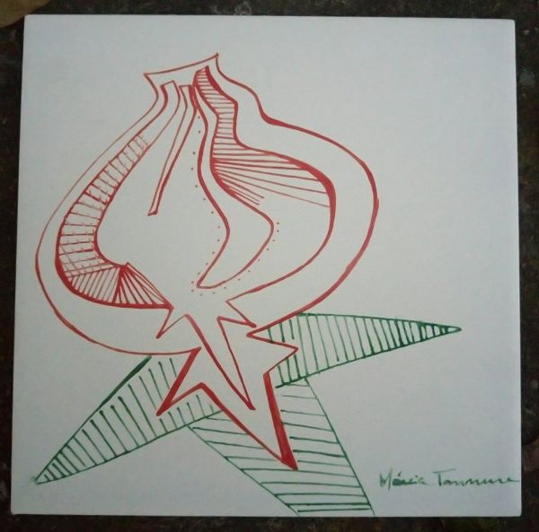 azulejo flor vermelha