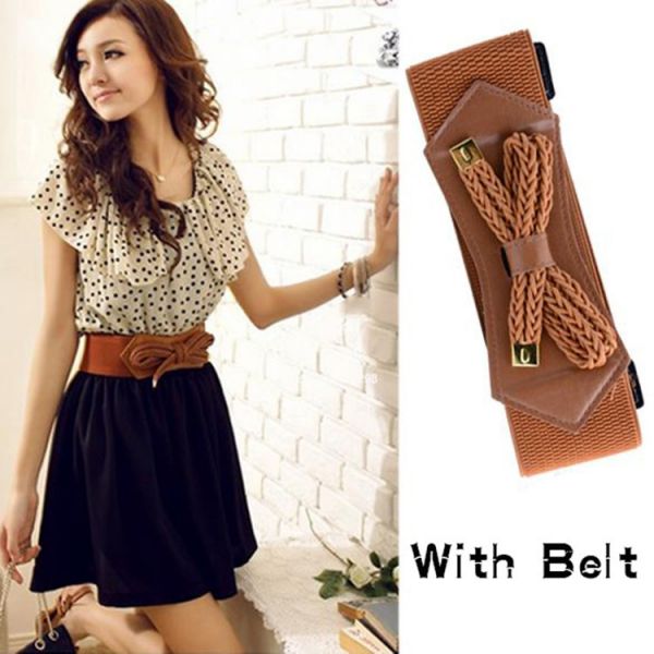 Vestido de Bolinha + Cinto de Brinde