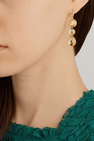 MARIE-HÉLÈNE DE TAILLAC 22-karat gold citrine earrings