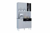 A563.Kit Cozinha Coral 6P1G 90 Branco.Preto Poquema