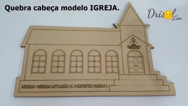 Igreja Quebra Cabeça 13 peças - Cada alvo alcançado coloca uma parte.