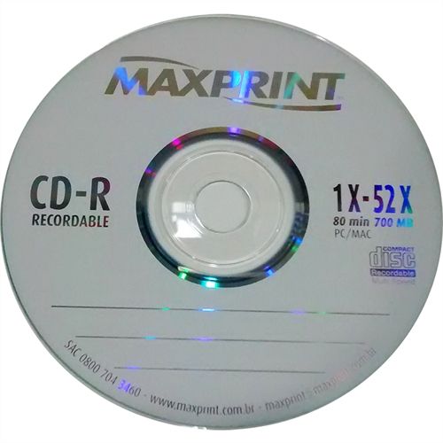 CD-R Maxprint 1X - 52X  -  80 MIN 700MB