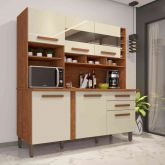 Kit Cozinha Alexia 6P2G c Espelho Cinamomo.Off White Imop