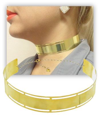 Colar Choker folheado a ouro - Cod: G1270