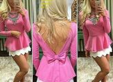 Blusa peplum manga longa