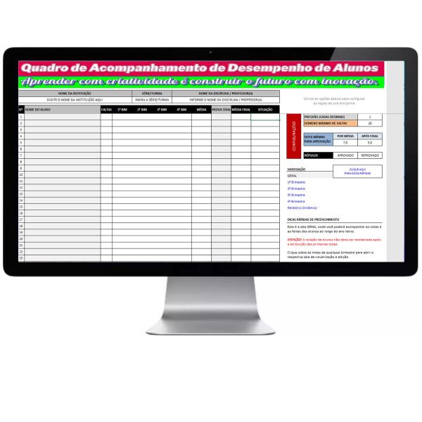Planilha de Acompanhamento De Desempenho De Alunos + 20mil Planilhas + bônus
