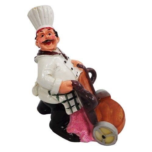 boneco de resina cozinheiro porta garrafas