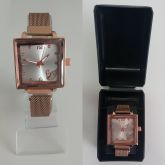 Relógio Femino Pulseira Magnética Dourado Glitter