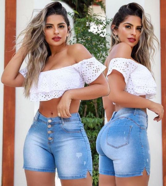 Bermuda jeans delave.