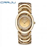 Relógio Feminino De Luxo Quartzo Pulseira Ouro 100% Original
