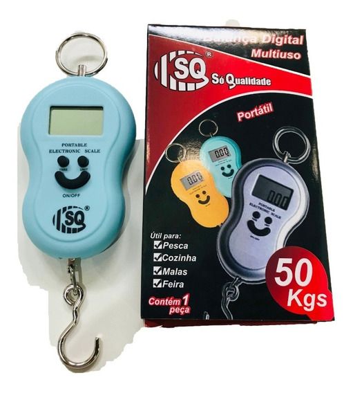balança digital para pesa mala portatil mão 50kg sq3314- azul