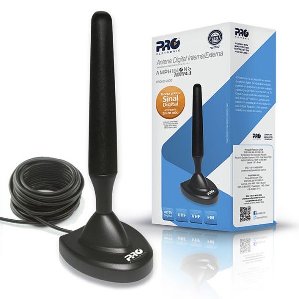 Antena Digital Interna HD Digital 360º PRO ELETORNIC (2718)