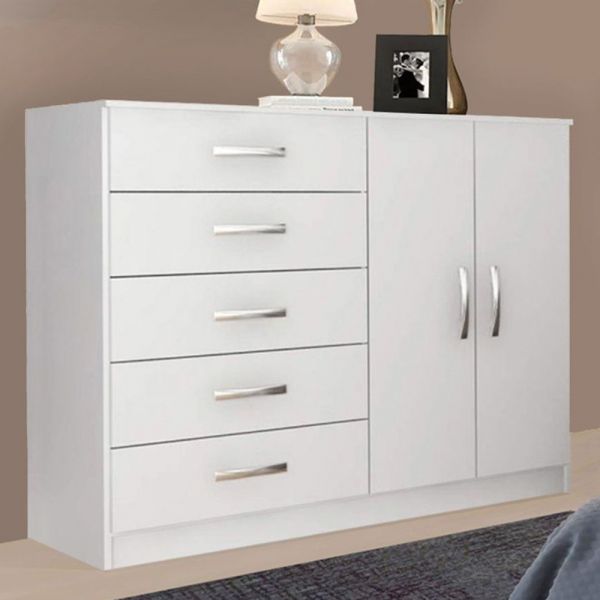 Comoda Araruama.Miracema 5G2P Branco AS Moveis