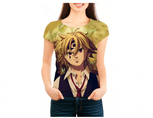 Camiseta Babylook Feminina Nanatsu No Taizai Meliodas