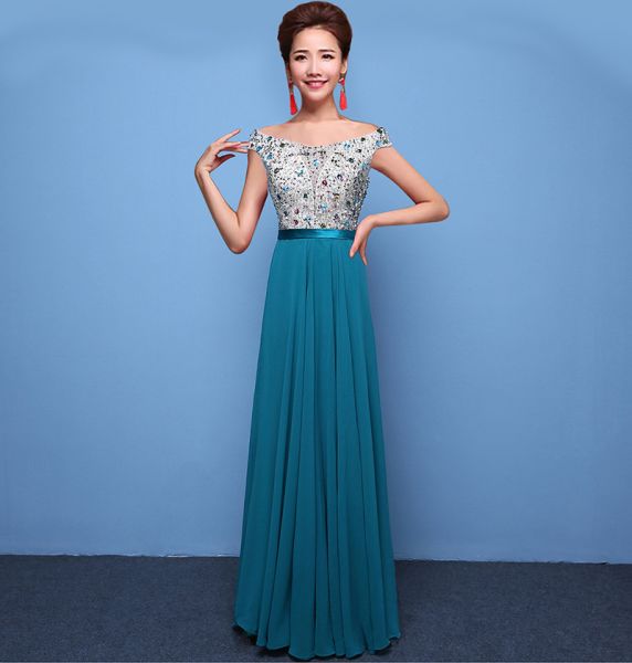Vestido Longo Para Festa Azul Mulheres Elegantes