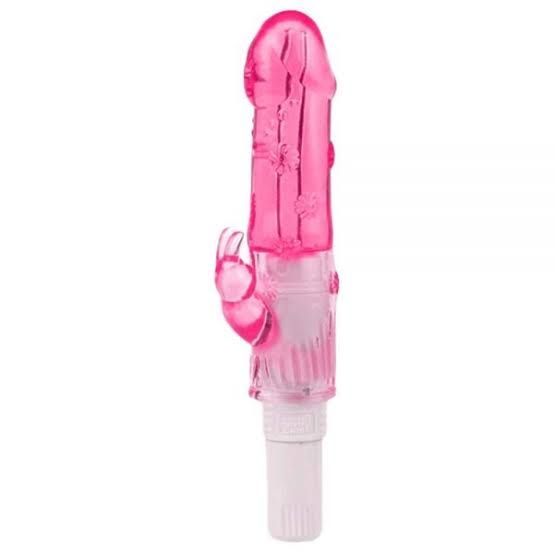 VIBRADOR JELLY COM GLANDE E ESTIMULADOR DE CLITÓRIS
