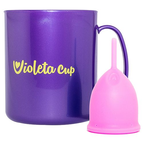 Violeta Cup - Tamanho A - Rosa - Kit com Caneca