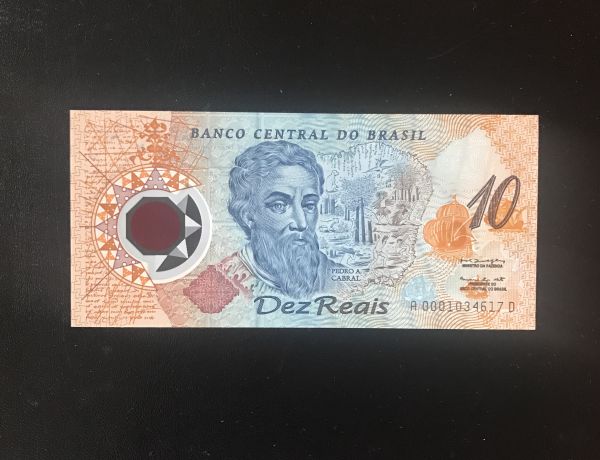 Cédula do Brasil de polímero de 10 Reais - Flor de estampa