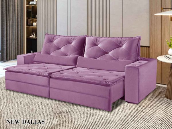Estofado Retratil Dallas 250 2x100 Rose Inca 14 Idealle