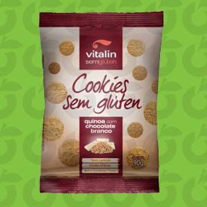 Cookies de Quinoa com Chocolate Branco 90 Gramas Vitalin