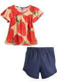 Conjunto  Frutas Amarelo/Azul-Marinho