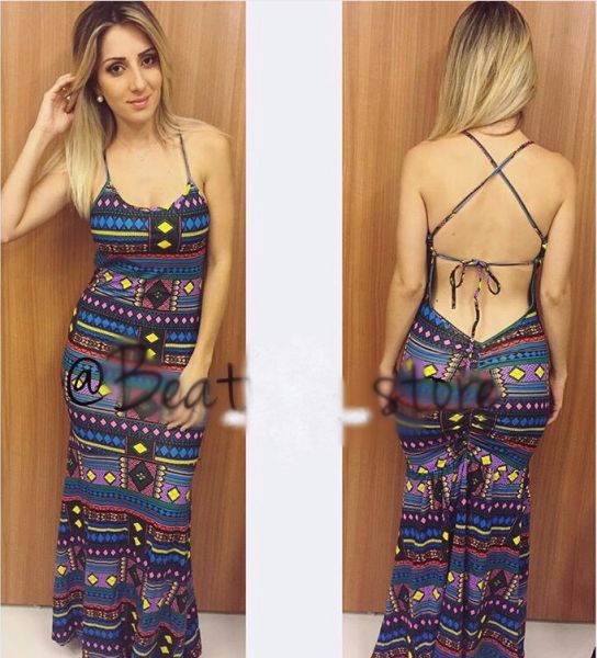 vestido estampado sereia