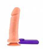 Prótese com Vibrador e Ventosa Fogo da Paixão - 15,5x4,5cm