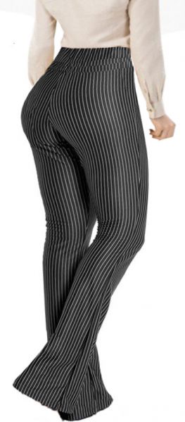 calça flare ou reta (P-M-G), risca de giz