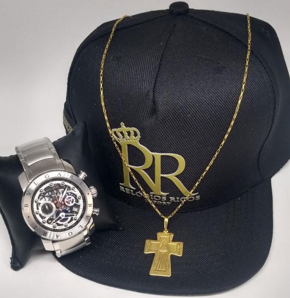 Relogio Bvlgari+Corrente Moeda+Pigente e Brinde