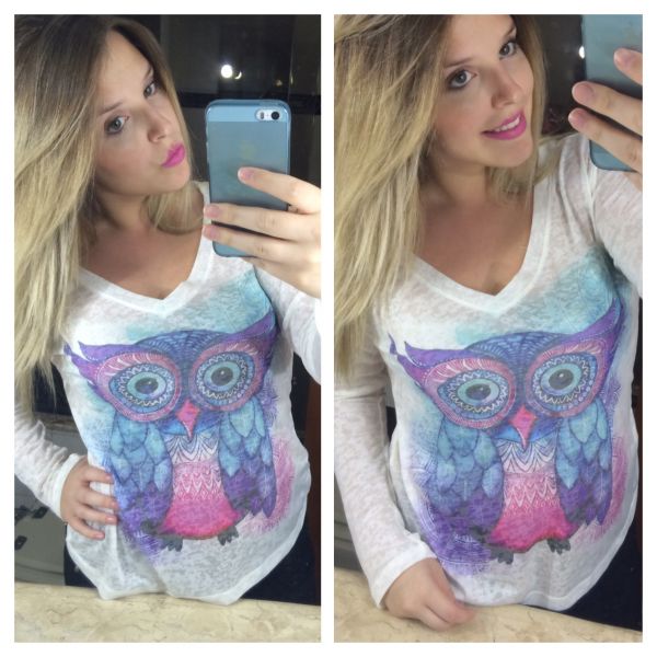 Blusa Coruja Roxa