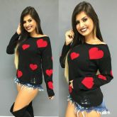 ♡ Blusa Trico Coração