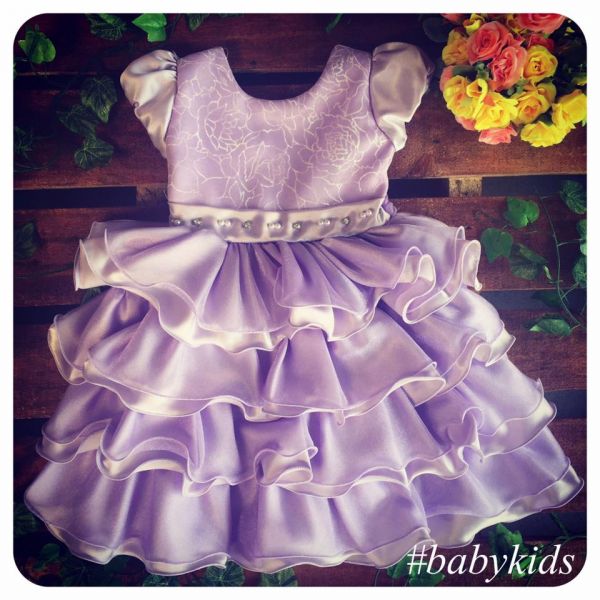 Vestido Kids Princesa Lilas Ref 1815
