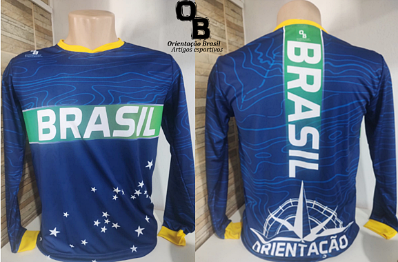 Camisa Brasil - Manga longa - AZUL