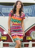 Vestido Casual  Cortes Laterais e Costas