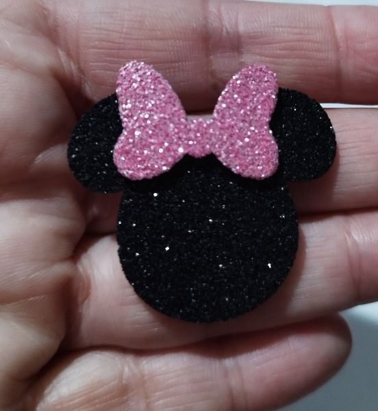 Minnie Grande Laço Rosa (36 Adesivos)