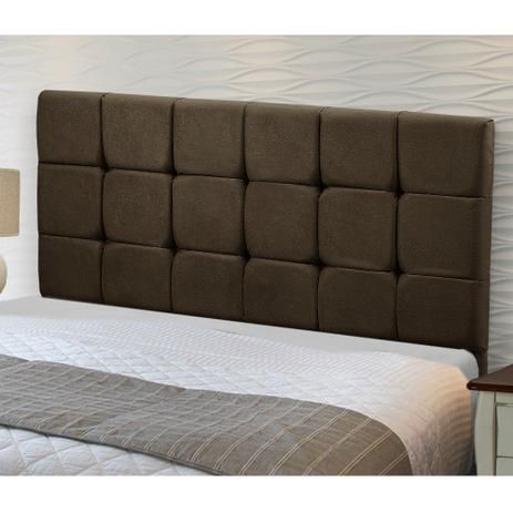 Cabec Casal Ana 140 Veludo Suede Marrom SR Cabec