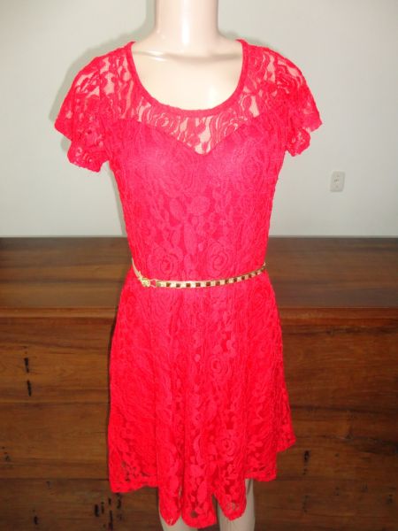 Vestido Vermelho Renda Tam: G